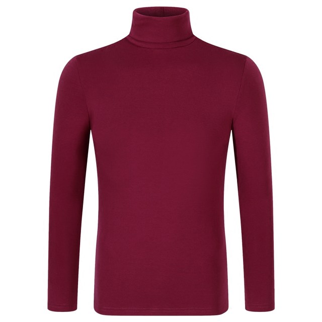 Autumn and winter men's long-sleeved T-shirt high-necked bottoming shirt pure cotton solid color slim-fit autumn clothes t-shirt tops tight clothes