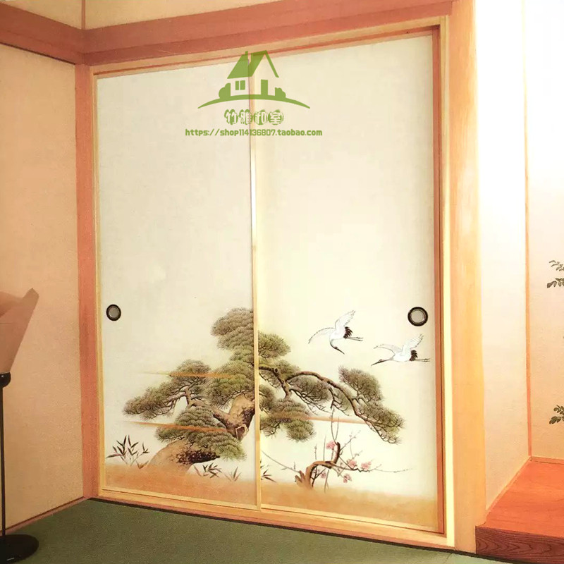 Bamboo and room Fox Mammon Paper Day-style painted door paper tatami cabinet door separating door imported door paper cloth 801