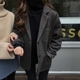 [ELINASEA] Xiaohai tự chế retro cổ điển Hàn Quốc mùa thu và mùa đông ve áo đôi túi hai nút phù hợp với áo khoác nữ các kiểu áo vest nữ hàn quốc Business Suit