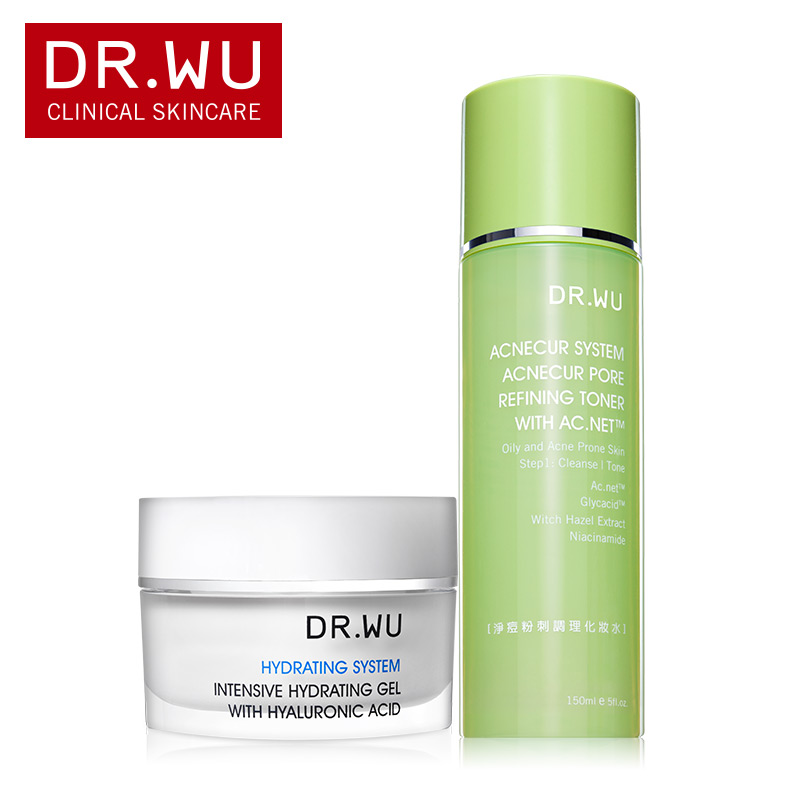 DR．WU/达尔肤水油平衡套组玻尿酸保湿粉刺调理化妆水 drwu