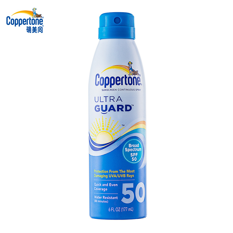 【天猫超市】美国进口coppertone水宝宝防晒喷雾spf50防水177ml