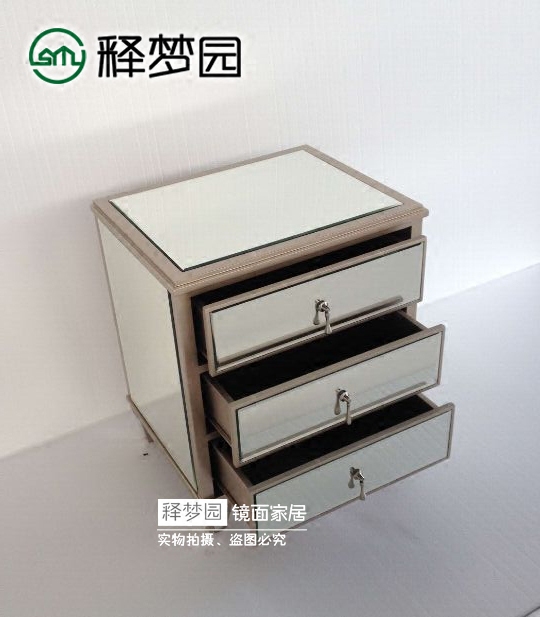 Shimengyuan European-style mirror bedside table storage cabinet telephone table neoclassical postmodern furniture F1560
