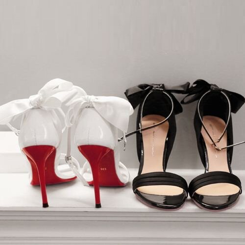 HChen Korean Handmade Romantic Princess Honey Sweet Dress Bow Knot Wristband Super High Heel Sandals