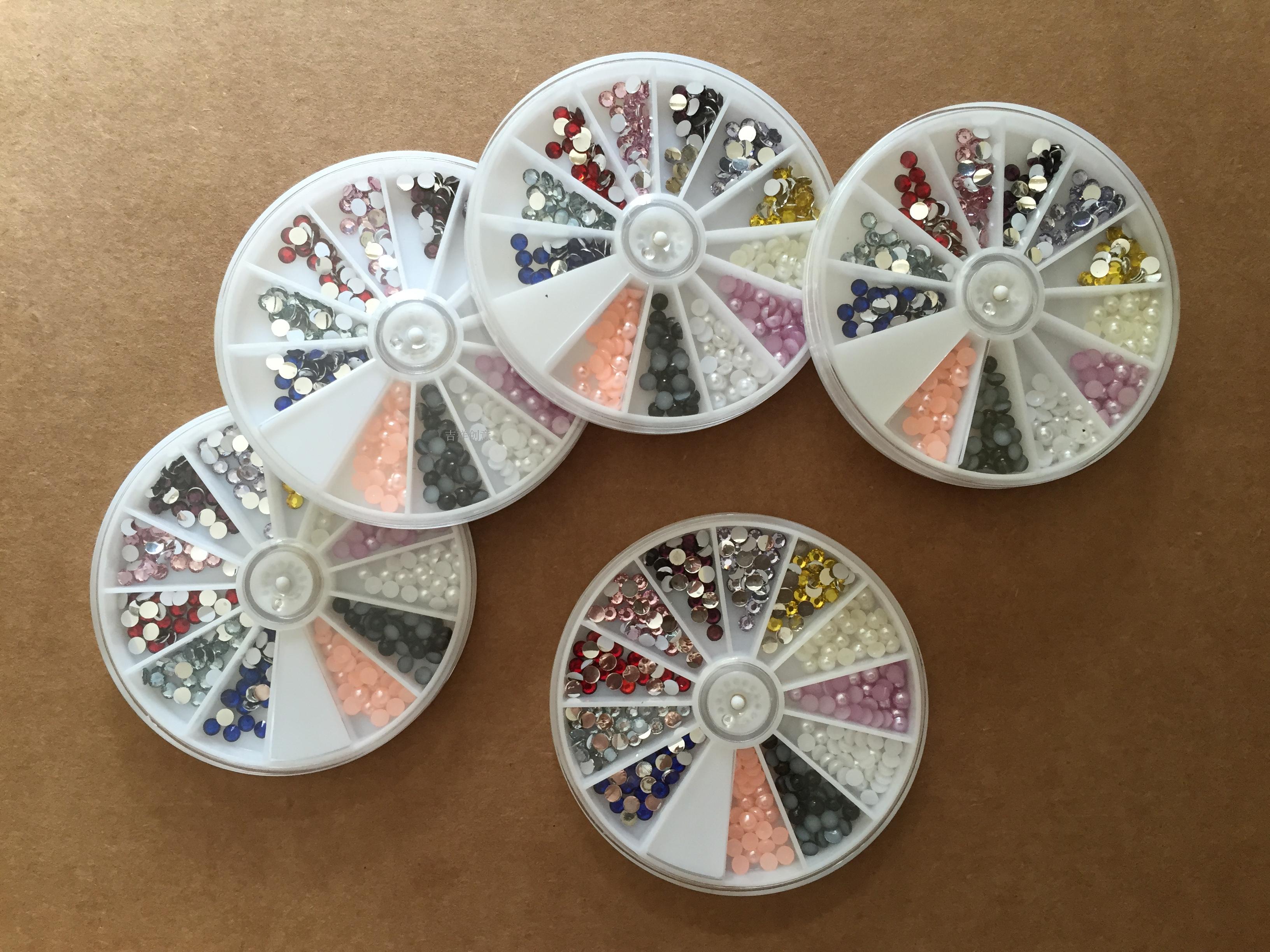 Paper lace handmade DIY jewelry accessories 14 faceted glass australian diamond paste diamond rhinestone half face pearl set