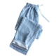 Mùa xuân, mùa hè và mùa thu ~ quần gạc cotton nhà nam và nữ mẫu đôi quần cotton rộng pyjama đơn giản phần mỏng đơn giản