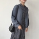 Phiên bản Hàn Quốc của túi cổ tròn retro dài tay màu rắn mùa thu và mùa đông áo len dày của phụ nữ mặc áo len ngắn áo len nữ đẹp 2021 Cardigan