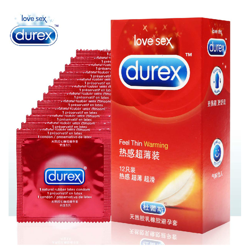 Durex/杜蕾斯避孕套 热感超薄装12只安全套 成人情趣高潮成人用品