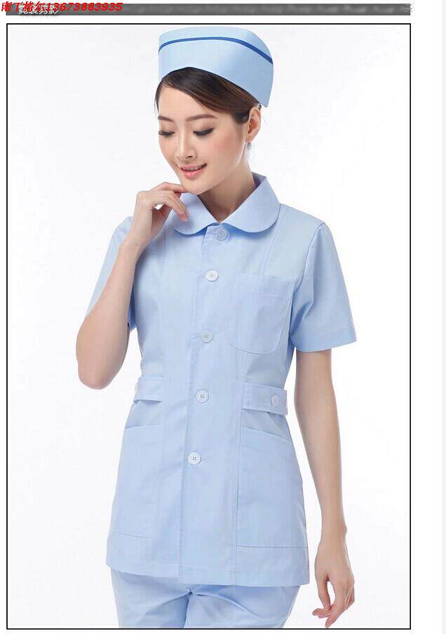 Nightingale nurse clothes two-piece suit female blue short-sleeved oral dental beauty pharmacy ICU work clothes summer