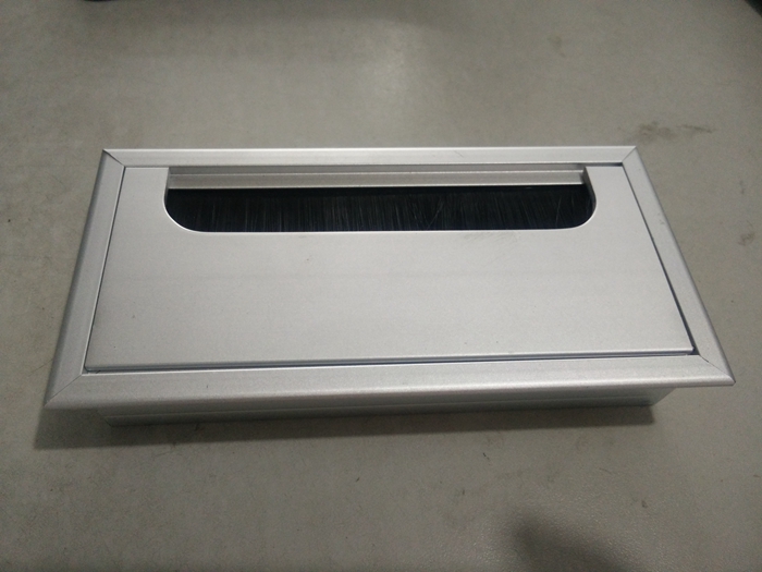 Rectangular aluminum alloy thread box computer desk wire hole cover brush wire through box wire hole desk thread cover