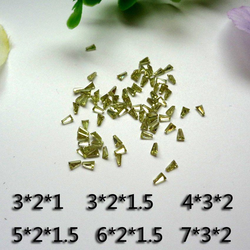 Trapezoidal trapezoidal pointed low zircon bare stone watch diamond jewelry inlaid necklace ring earrings transparent gemstone shaped stone