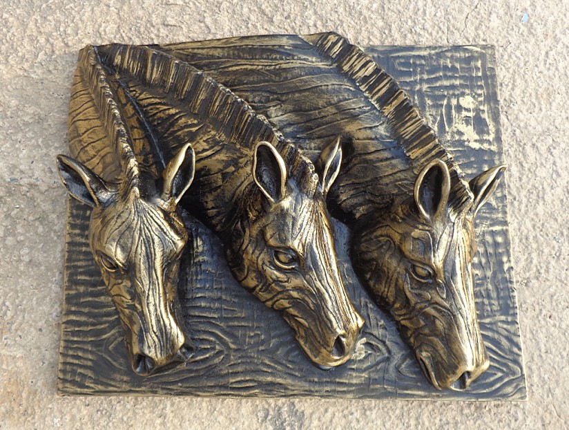 European Zebra Gallery Exhibition Hall Bar KTV Creative Decoration Cafe Wall Decoration Printmaking Embossed Wall Horse
