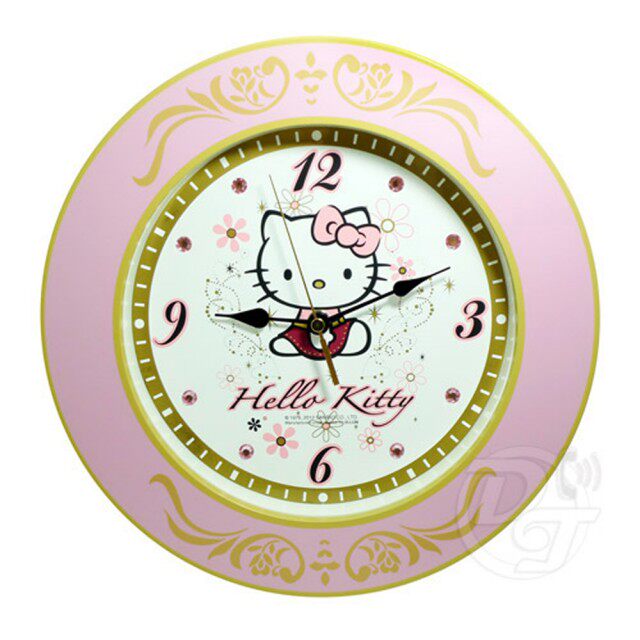 Hello Kitty Oufeng Shui Drill Little Totem Wall Clock(JM-W551KT)