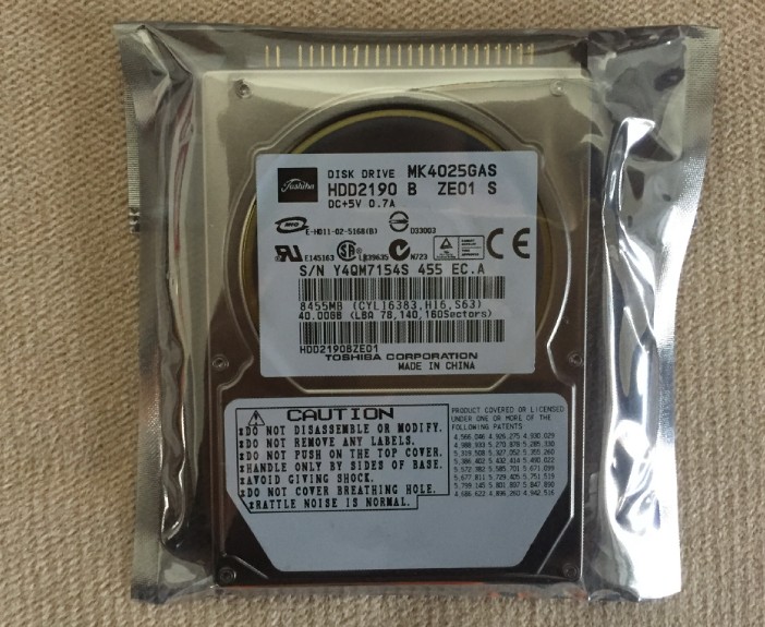 Discharged as Commercial Fresh Out of stock unsealed Toshiba 40G Laptop Hard Disc 2 5 inch IDE abreast port