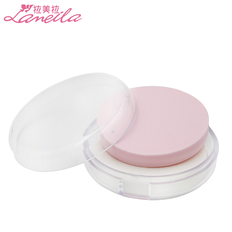 拉美拉 海绵粉扑干湿两用粉饼扑粉底BB霜专用化妆棉工具 2片 送盒