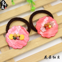 Hainan Sanya characteristic natural shell coconut shell hair rope Hair ring Head Flower hair accessories Hot Sale(5 pieces)