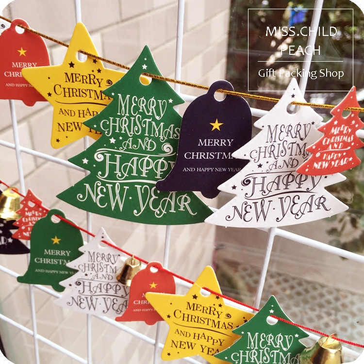 140 Christmas decorations Colour Christmas party gift wrapping decoration Christmas tree bell Bell Paper Pendant
