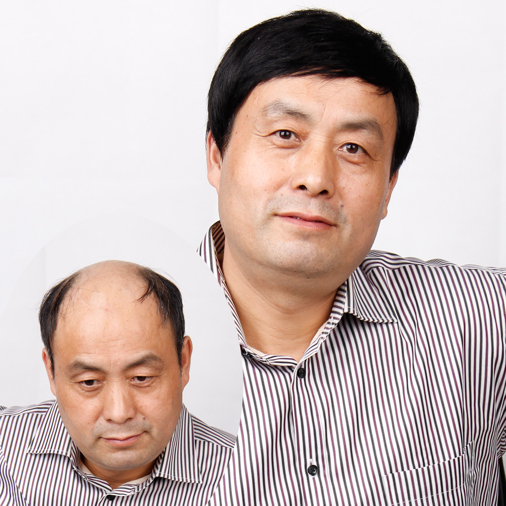 男性真发短发中老年假发套 男士真人发直发型 顶心手织jiafa 脱发