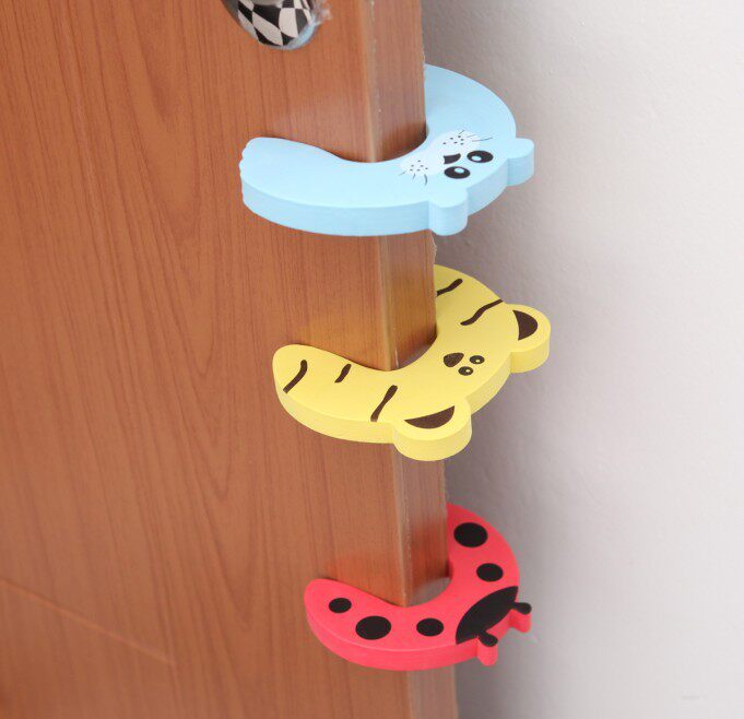 Children's cartoon safety door card door block baby protective door plug door clip thickened baby anti-pinch hand door card