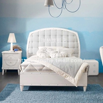 Childrens room boy bed teenagers simple modern fabric solid wood boy bed custom bedroom Prince bed 1 5 meters