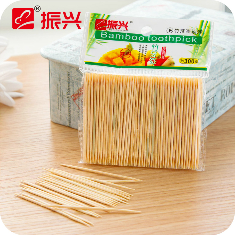 优质竹牙签 环保家用牙签 一次性便携牙签  精细双头300支装