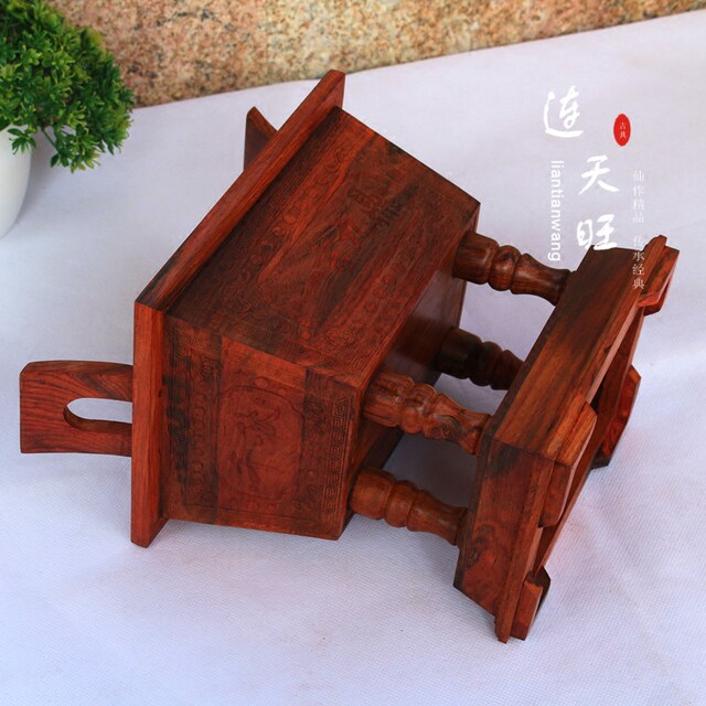 Laos Red Sandalwood Prosperity and Longevity Integrity Incense Burner Wealth-Attracting and House-Protecting Ornament Housewarming Gift