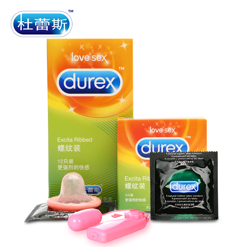 正品杜蕾斯螺纹避孕套3/12只装 Durex情趣高潮G点套安全套性用品