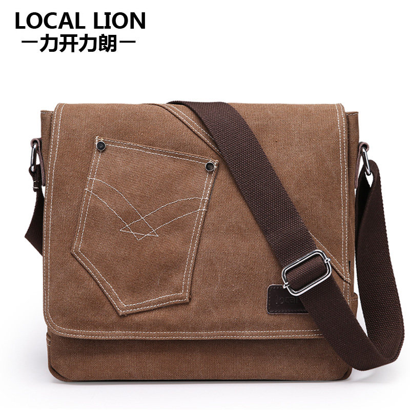 New single shoulder bag Han version for men's diagonal cross travel casual bag Satchel Satchel Students Bag bag Sail Cloth Bag Tide