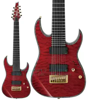 Customized Ibanezs RGIX28FE QM Iron Label 8-string electric guitar