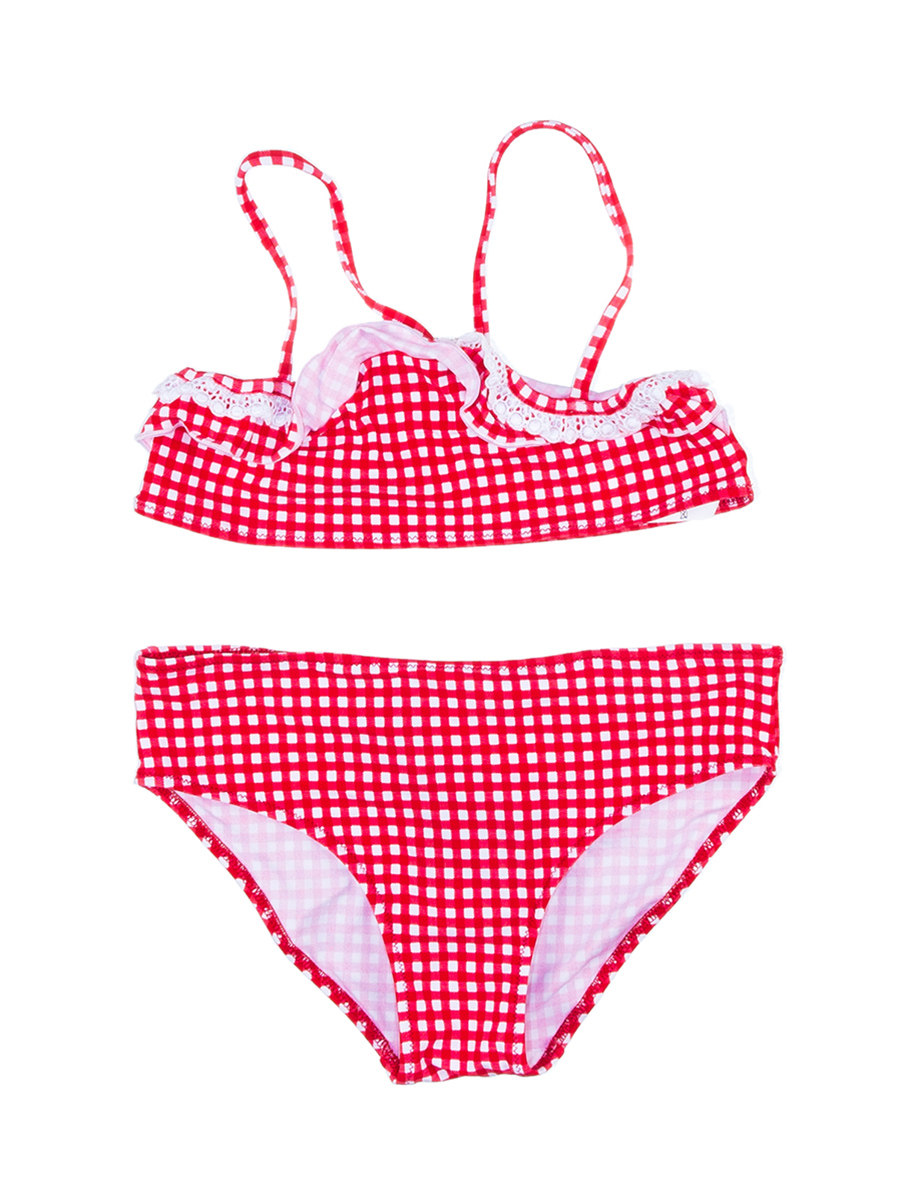 Dolce&Gabbana 红色格纹分体式泳衣