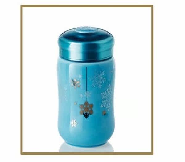 乾唐轩 活瓷  快乐雪花随身杯（小 单层 海碧 贴花 320ml）