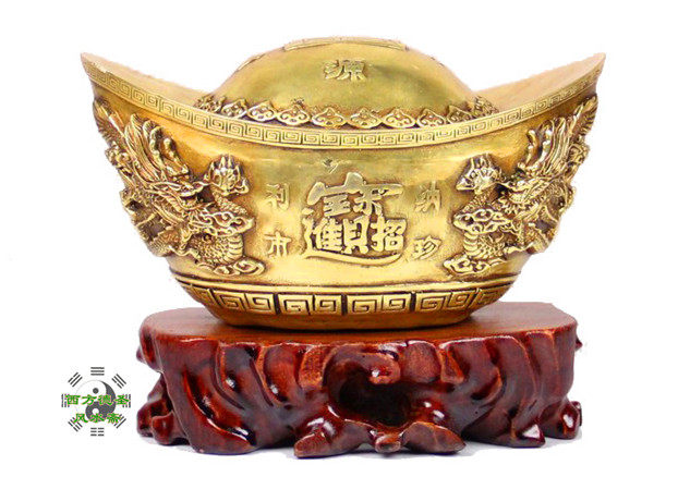 Pure copper Five ways Caiyuan's fortune Yuan Bao Longfeng Yuanbao swing piece to make a fortune and make a fortune in the financial family's fortune and fortune