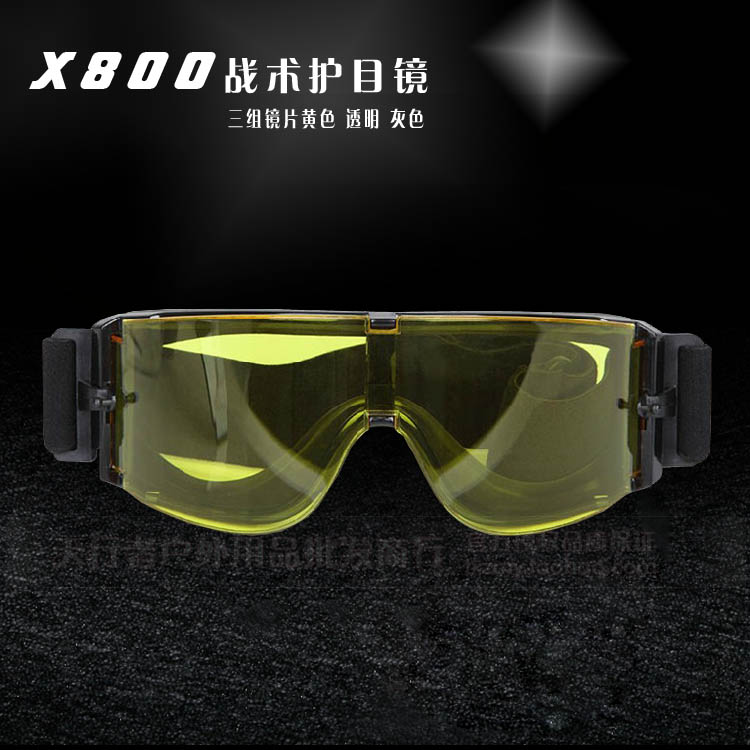 X800 tactical windproof glasses Protective thickened lenses Motorcycle riding glasses bulletproof outdoor anti-splash spit