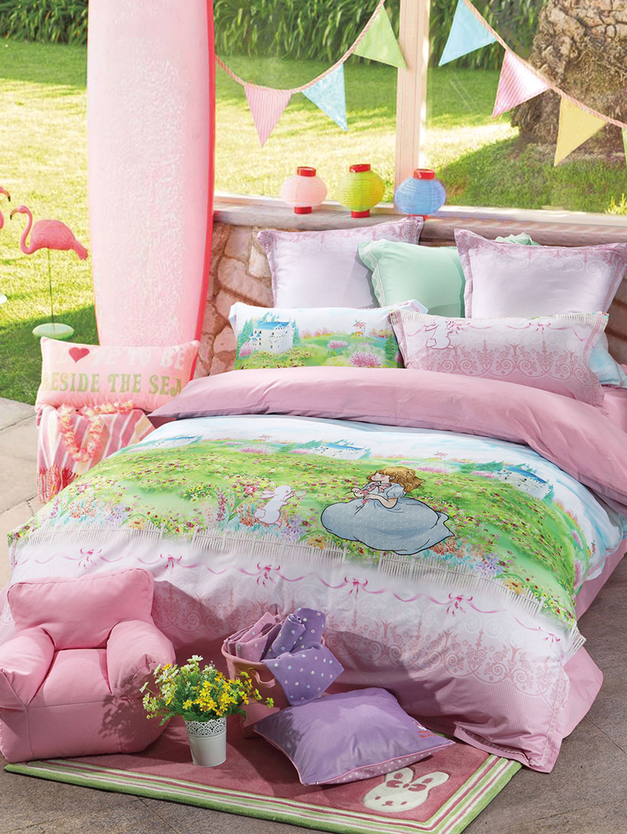 Luolai Kids/罗莱儿童 梦之城堡全棉四件套1.8米床