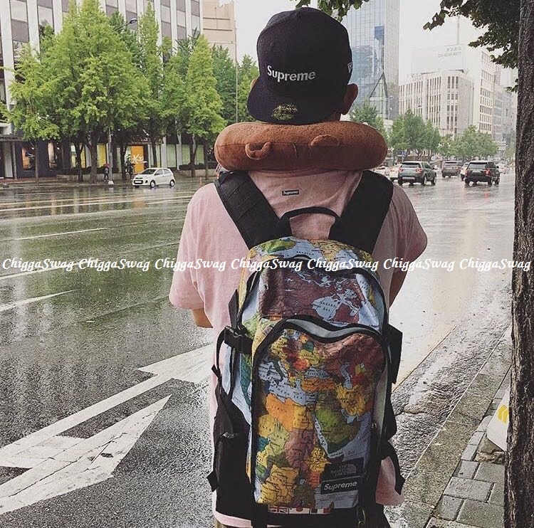 north face supreme map backpack