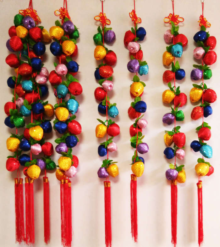 Wedding Articles Sequin Sequin Five Colorful Apple Strings Pendant Apple Strings Pendant China Knot (total length 100CM