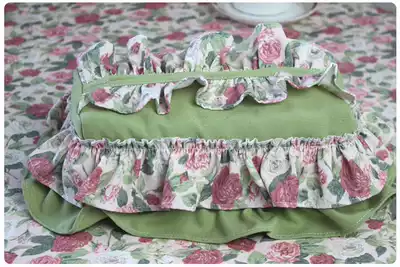 Korean pastoral green floral tissue box jacket Napkin jacket Toilet paper box jacket Car tissue box jacket