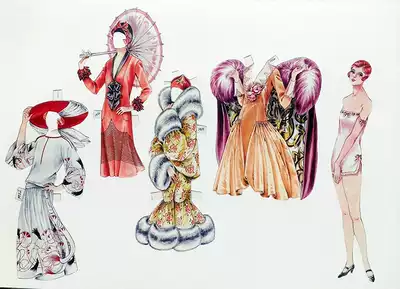 1920s fashion retro paper doll dressing up paper doll paper doll changing clothes