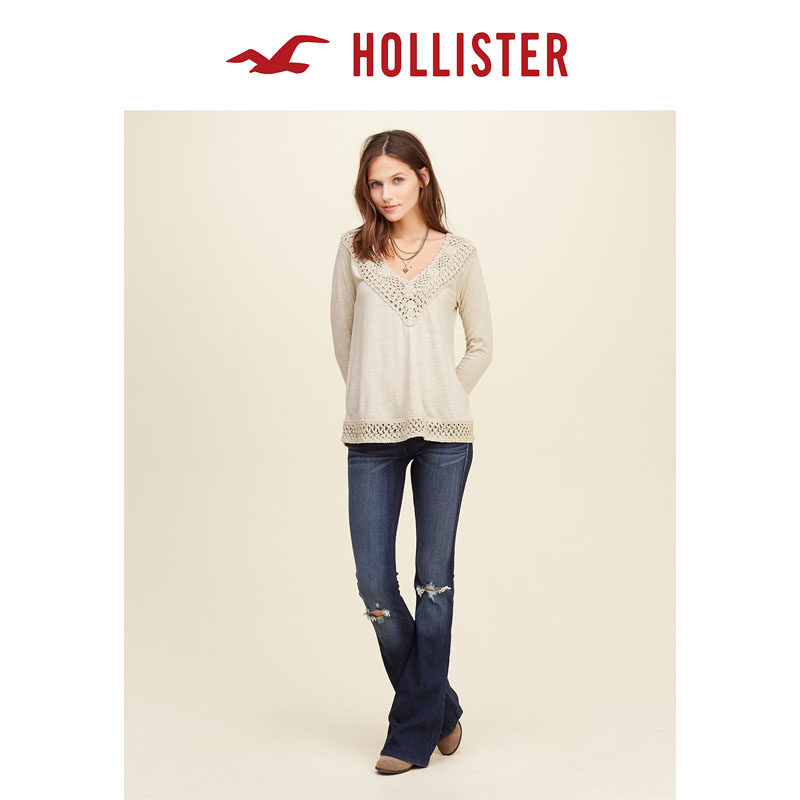 Hollister 2016春装新款流苏镶片上衣 女 111087