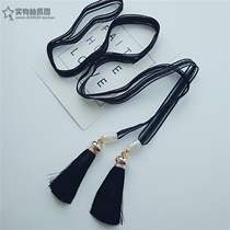 Korean version of tassel ultra-fine belt handmade yarn belt rope Joker clothing dress ribbon waist accessories