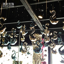 Kindergarten childrens playground Classroom ceiling decoration Air charm Glass glass swan pendant