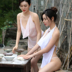 Sexy tạp dề đồ ngủ ladies sexy dành cho người lớn bộ đồ lót quan điểm hot Sao trang phục cổ đại tòa án màu đỏ trong suốt Bellyband