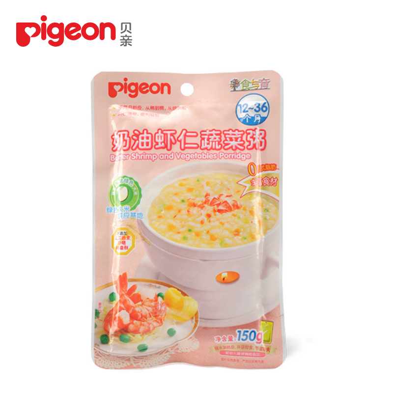 【新品上市】贝亲婴儿辅食系列—奶油虾仁蔬菜粥 FD06
