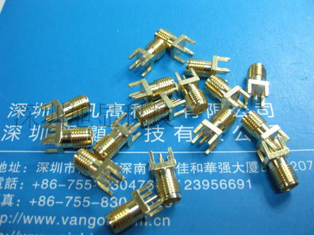 SMA-F Right Angle Elbow SMA Radio Frequency Head Mother External Screw Inner Hole PCB Board Carrier Antenna Connector Socket