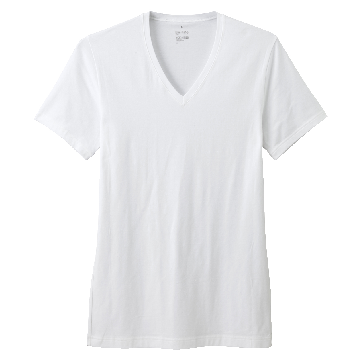 无印良品MUJI 男式 使用天然素材的_保暖V形领短袖