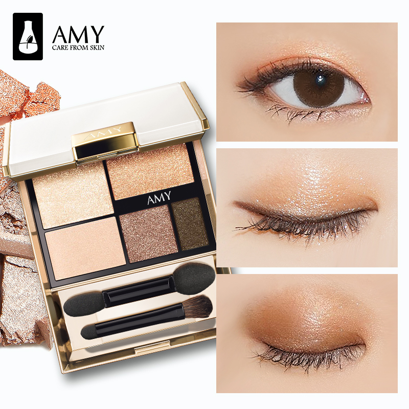 Amy/安美持久防水不晕染眼影桃花妆彩妆盘眼影盘裸妆哑光珠光