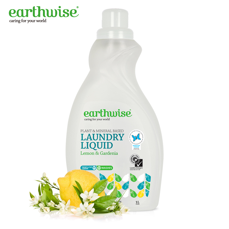 earthwise超浓缩洗衣液1L 柠檬栀子 高效去污 增柔 护色 亲肤配方