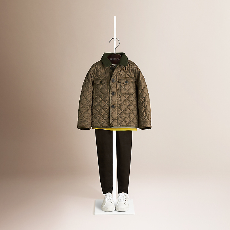 Burberry博柏利 灯芯绒领面菱形绗缝外套 39977901