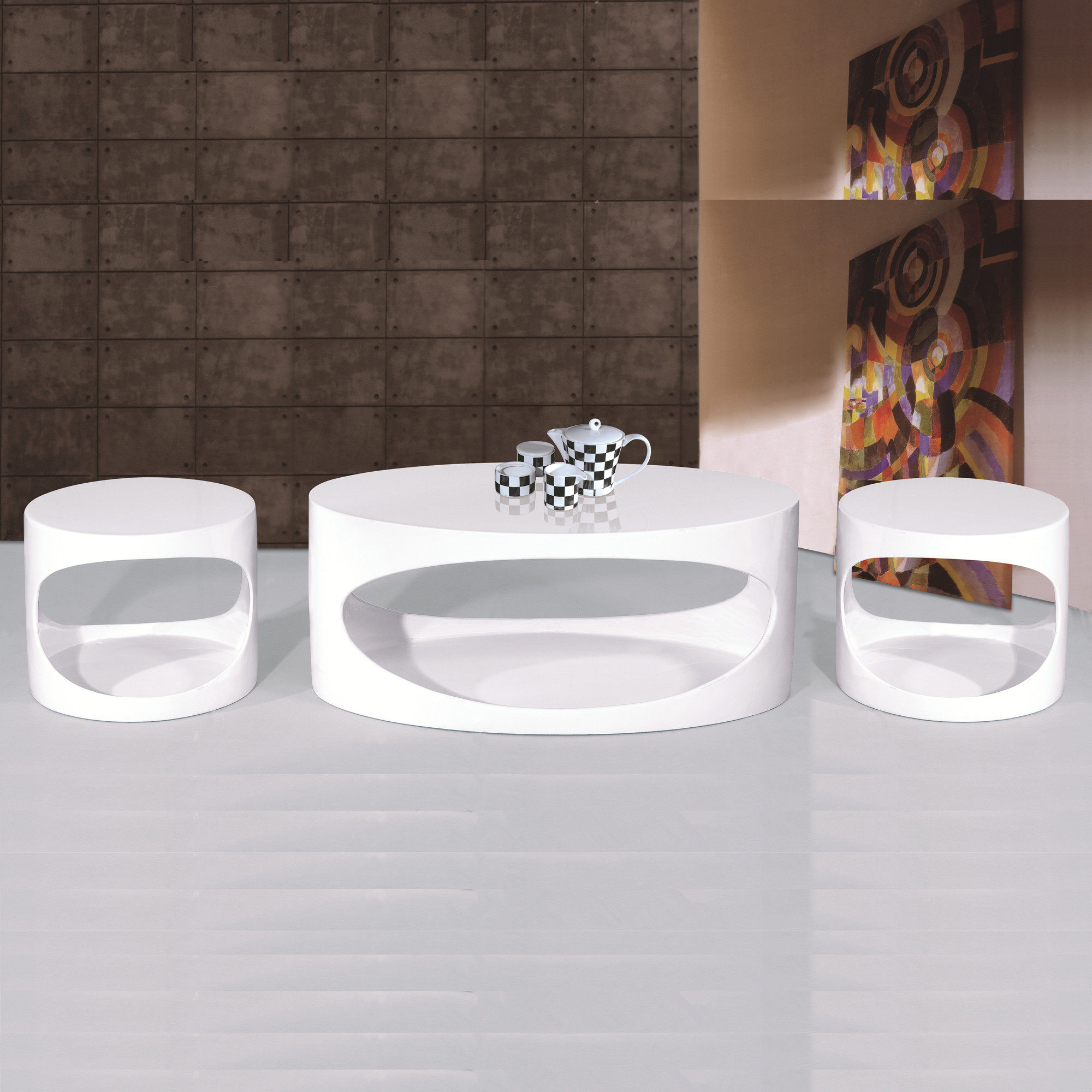 Minimalist modern creative oval hollowed-out tea table edge a few sizes combined living room designer Nordic Leisure Table