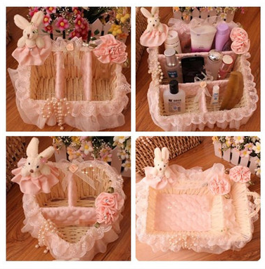Cute Creative Vine Choreographer Fruit Candy Basket Field Lace Containing Basket first decorated box containing basket storage