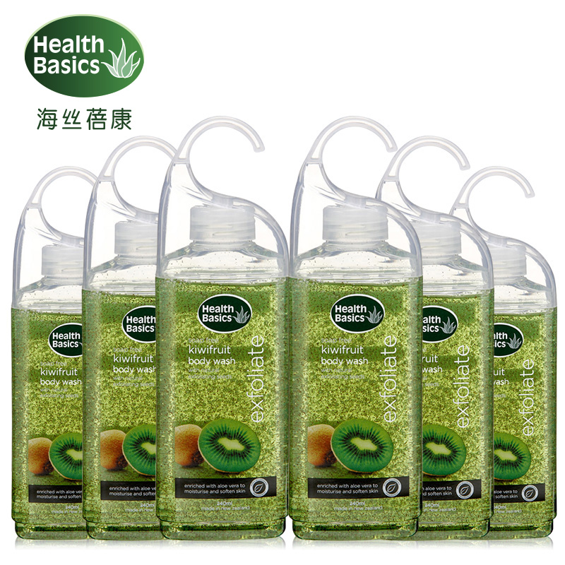 海丝蓓康新西兰进口沐浴露奇异果滋润磨砂去角质沐浴乳240ml*6瓶